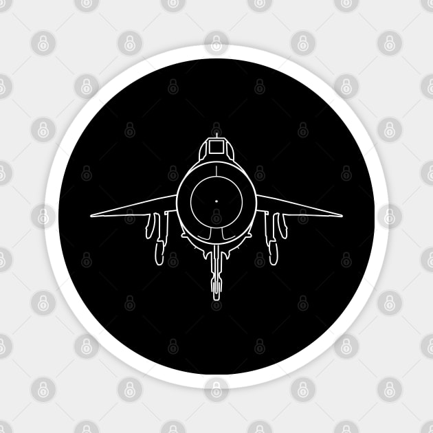 English Electric Lightning fighter aircraft outline graphic (white) Magnet by soitwouldseem